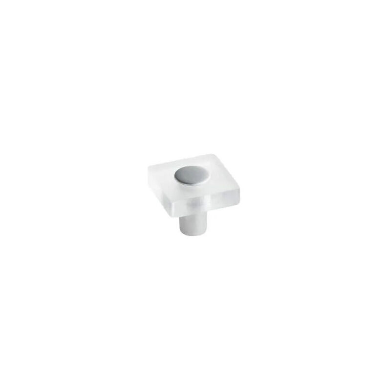 foto del prodotto cime pomello quadrato in pvc, trasparente, 30x30 mm, h.26 mm, 1 pezzo con viti.