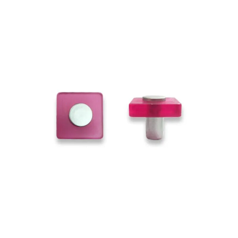 foto del prodotto cime pomello quadrato, pvc, rosa opalino, 30x30 mm, h26 mm, 1 pezzo con viti.