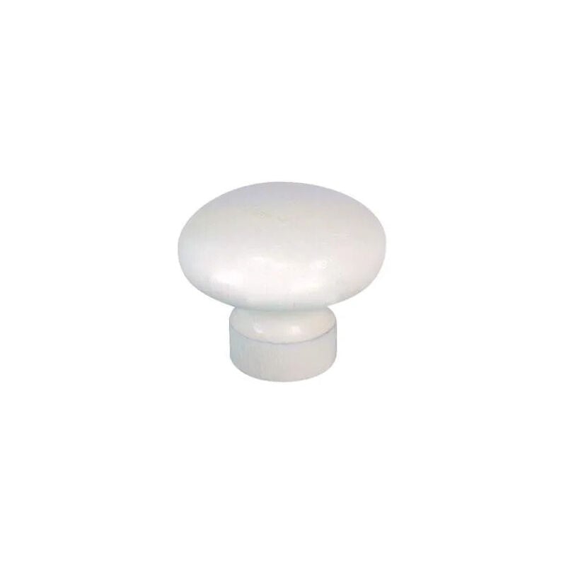 foto del prodotto cime pomello rotondo con inserto in faggio bianco, d.40mm, h.33mm, 1 pezzo con viti.