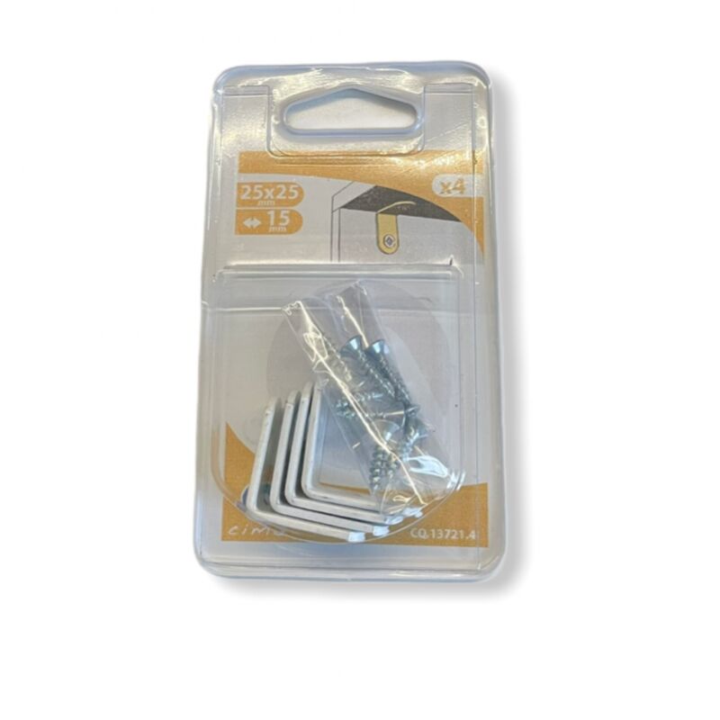 foto del prodotto cime set di 4 staffe di montaggio 25x25mm bianco viti cq13721.4