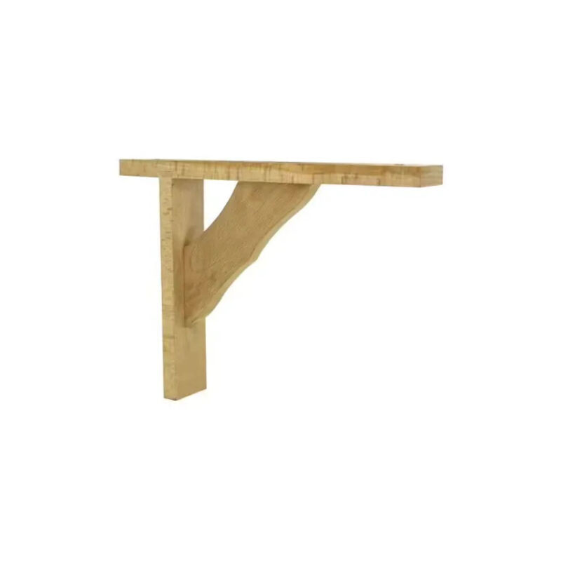 foto del prodotto cime staffa angolare decorativa a vite, faggio grezzo, h.280xl.230mm.