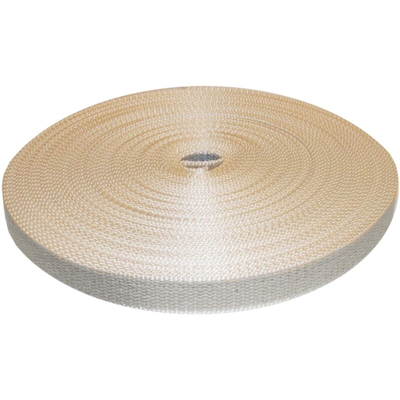 foto del prodotto cinghia cintino di ricambio per avvolgibili e tapparelle rotolo 50 mt - cotone - beige/grigio - 17mm.