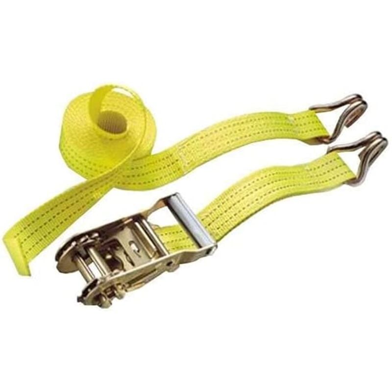 foto del prodotto cinghia con ganci a j e cricchetto colore giallo
