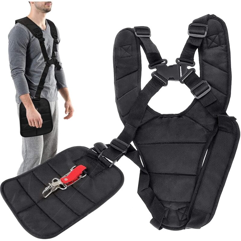 foto del prodotto cinghia decespugliatore nero comfort doppio tracolla decespugliatore regolabile accessori per decespugliatori da giardino