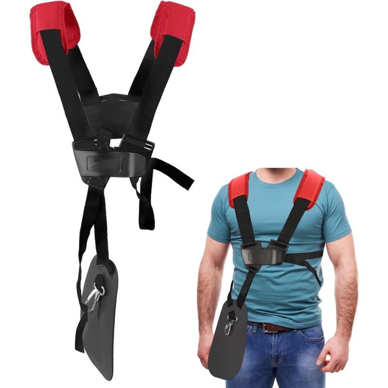 foto del prodotto cinghia per tosaerba doppia imbracatura a spalla per tosaerba con cintura in nylon resistente regolabile per decespugliatore o giardinaggio per