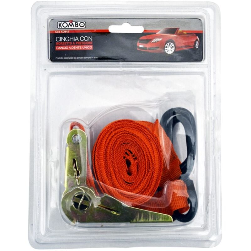 foto del prodotto cinghia poliestere con morsetto a pressione e gancio a dente unico, 4.5