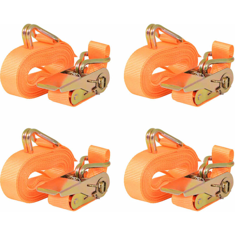 foto del prodotto cinghie d ancoraggio 4 pz a cricchetto 0,4 t 6mx25mm arancione vidaxl