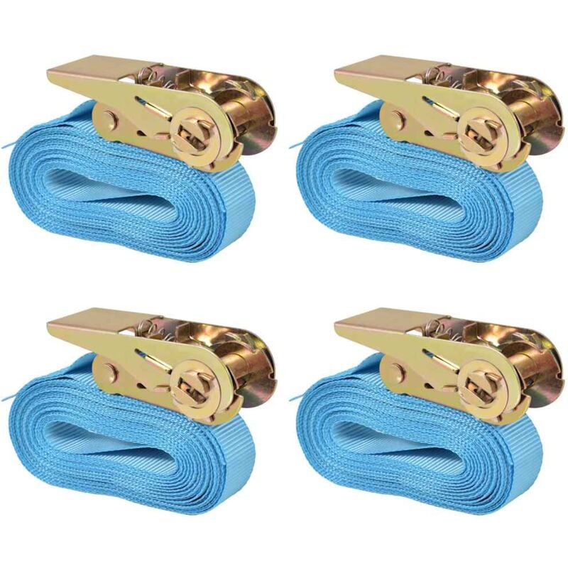 foto del prodotto cinghie d ancoraggio a cricchetto 0,8 t mt 6x25 mm blu modelli 4 pz