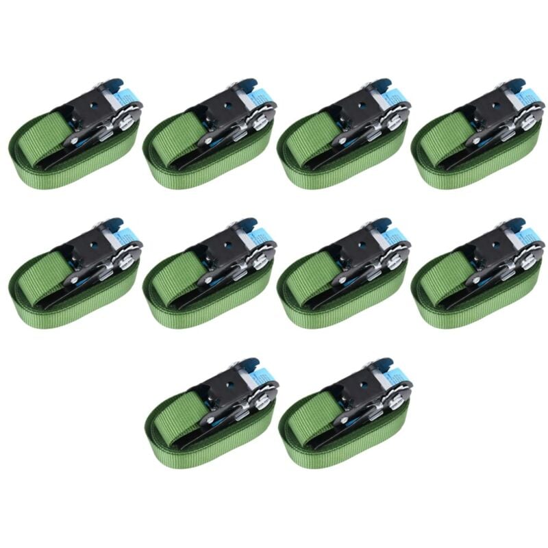 foto del prodotto cinghie d ancoraggio a cricchetto 10 pz 800 dan 6m verde vidaxl