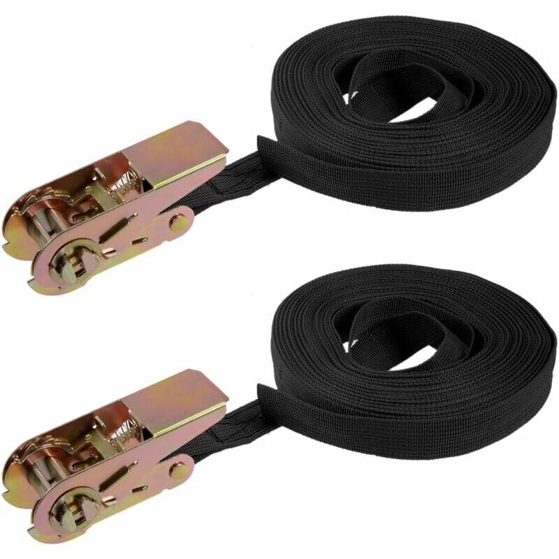 foto del prodotto cinghie di carico a cricchetto con cinghia di ancoraggio 10 x 25 mm, carico di lavoro 250 kg, 2 pezzi.
