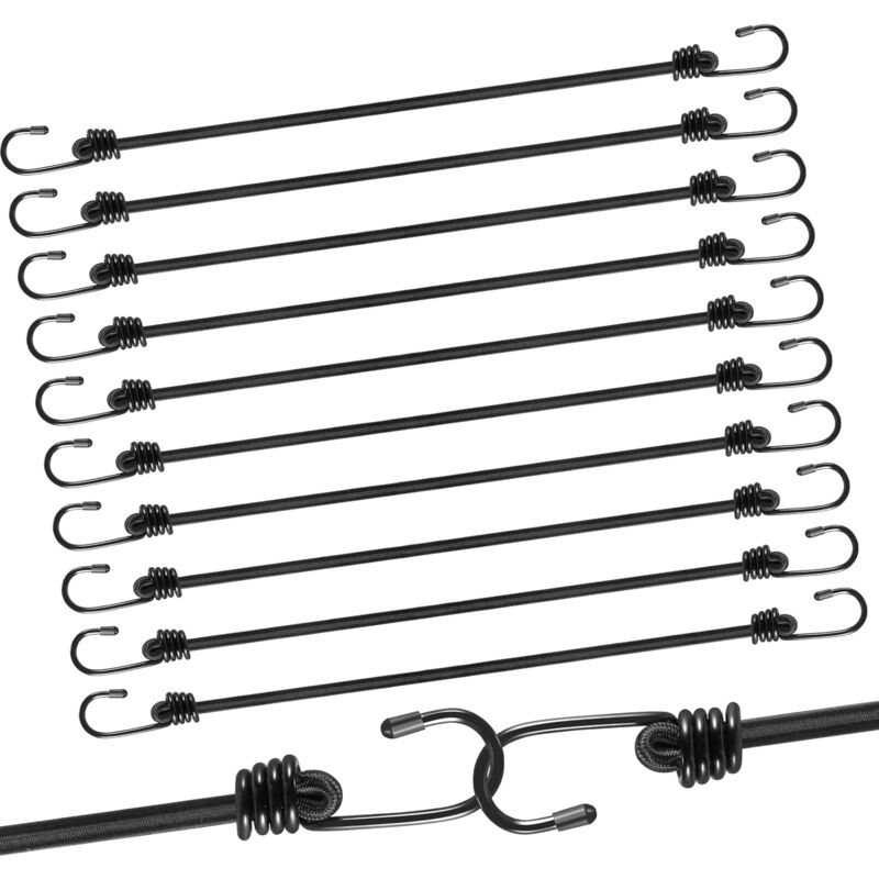 foto del prodotto cinghie elastiche con ganci, 12 pezzi 60 cm corda elastica resistente per fissare bagagli, portapacchi, campeggi, motociclette, teloni