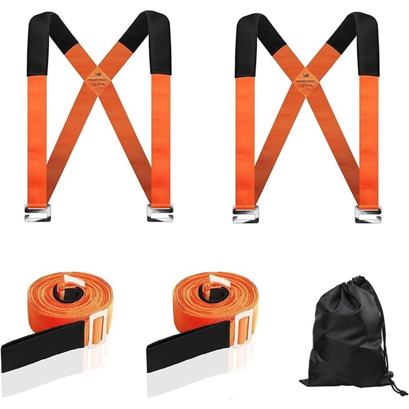 foto del prodotto cinghie per traslochi, cinghie di sollevamento per 2 persone per spostare mobili, sistema di sollevamento e trasloco, tracolla per il trasporto di