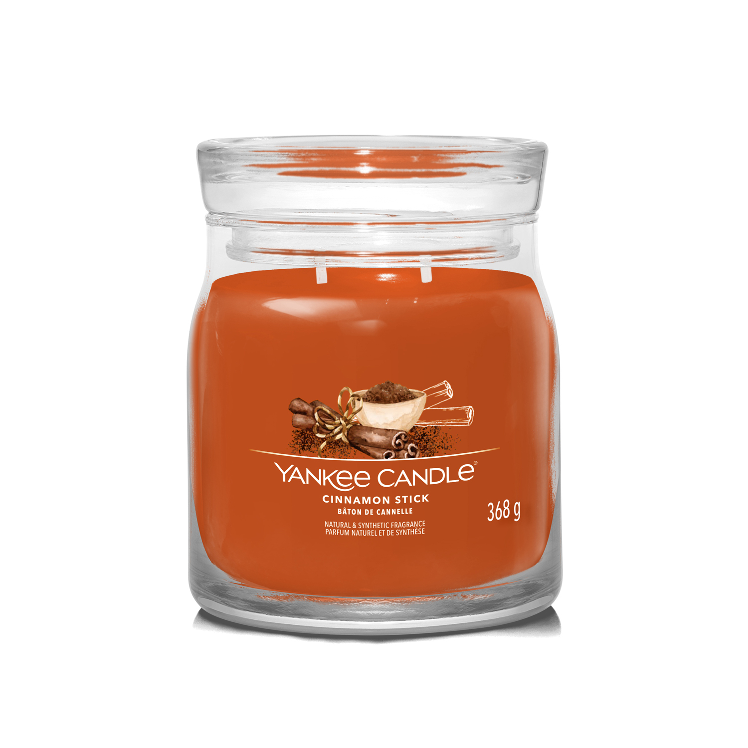 foto del prodotto cinnamon stick, candela in giara media yankee candle