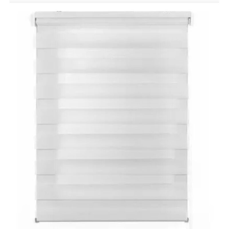 foto del prodotto cintacor stor planet duolux tenda a rullo semifiltrante con frange trasparenti colore bianco 100x250cm