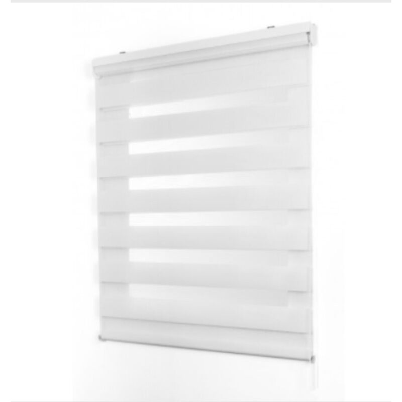 foto del prodotto cintacor stor planet duolux tenda a rullo semifiltrante con frange trasparenti colore bianco 140x250cm