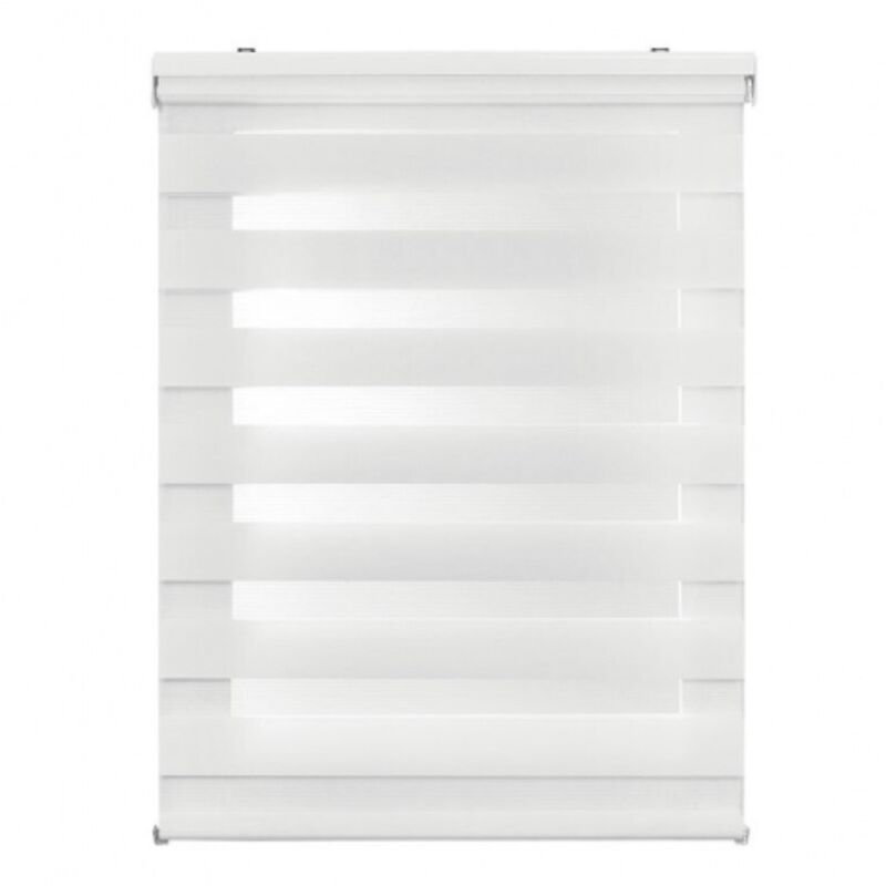 foto del prodotto cintacor stor planet duolux tenda a rullo semifiltrante con frange trasparenti colore bianco 160x180cm