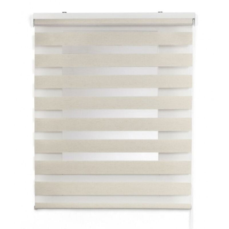 foto del prodotto cintacor stor planet duolux tenda a rullo semifiltrante con frange trasparenti colore lino 100x180cm