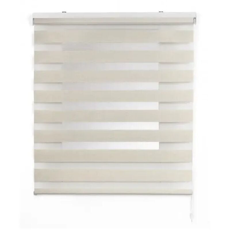 foto del prodotto cintacor stor planet duolux tenda a rullo semifiltrante con frange trasparenti colore lino 100x250cm