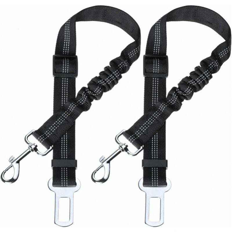 foto del prodotto cintura di sicurezza per cani da 2 pezzi con ammortizzatore elastico e moschettone resistente, cintura regolabile per cani, massimo livello di