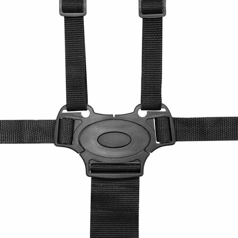 foto del prodotto cintura di sicurezza universale a 5 punti per seggiolone, gancio per passeggino, carrozzina, accessorio per bambini, nero con 2 spalline