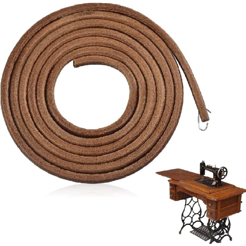 foto del prodotto cintura in pelle per macchina da cucire, cordino in pelle rotonda resistente, cintura per macchina da cucire, cintura per macchina da cucire