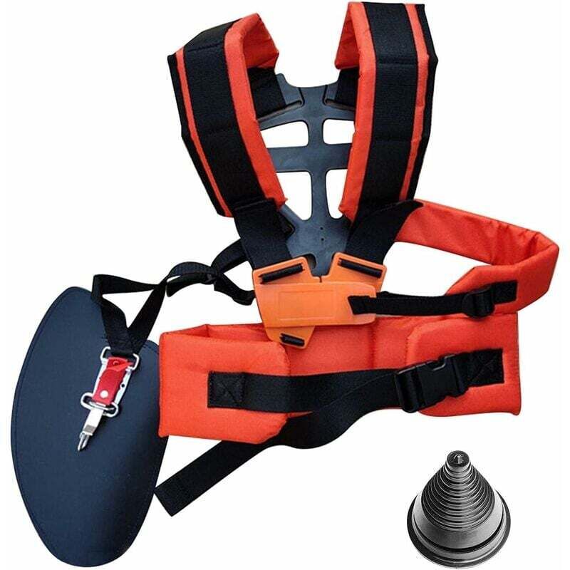foto del prodotto cintura per decespugliatore imbottita doppia, cintura regolabile in nylon resistente per decespugliatore da giardino