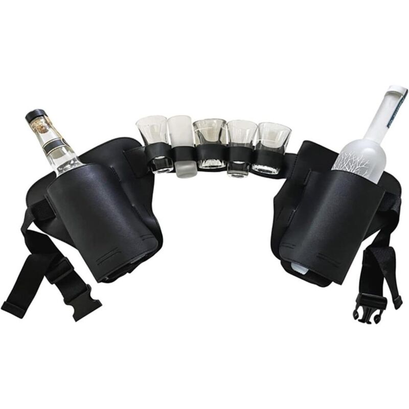 foto del prodotto cintura porta lattine di birra cintura per birra con cinturino regolabile in vita fondina per birra, porta bottiglia di birra, cintura per bibite,