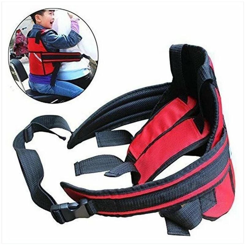 foto del prodotto cinture di sicurezza per bambini cintura di sicurezza per moto pettorina stile bambino resistenza alla caduta, carivent, rosso