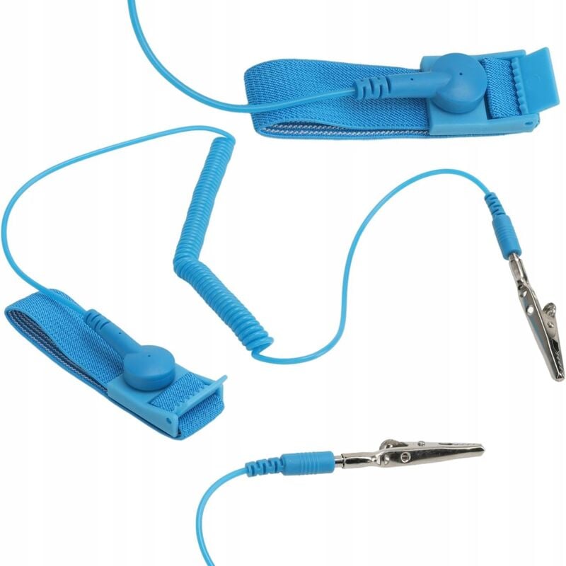 foto del prodotto cinturino antistatico esd, messa a terra, 1,8 m, clip a coccodrillo