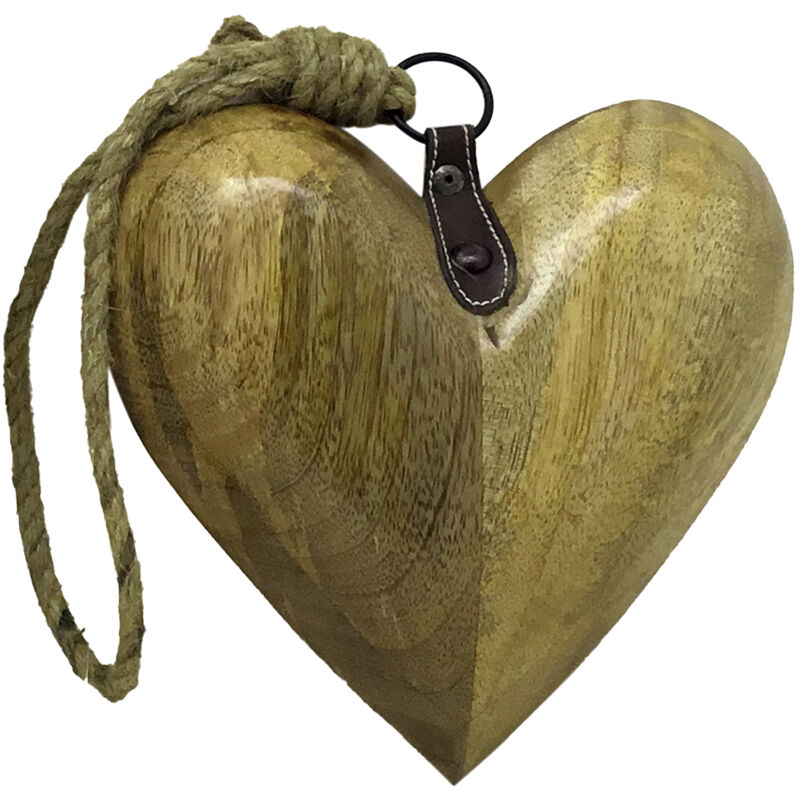 foto del prodotto ciondoli a forma di cuore marrone in legno piccolo 20x20x6 cm signes grimalt