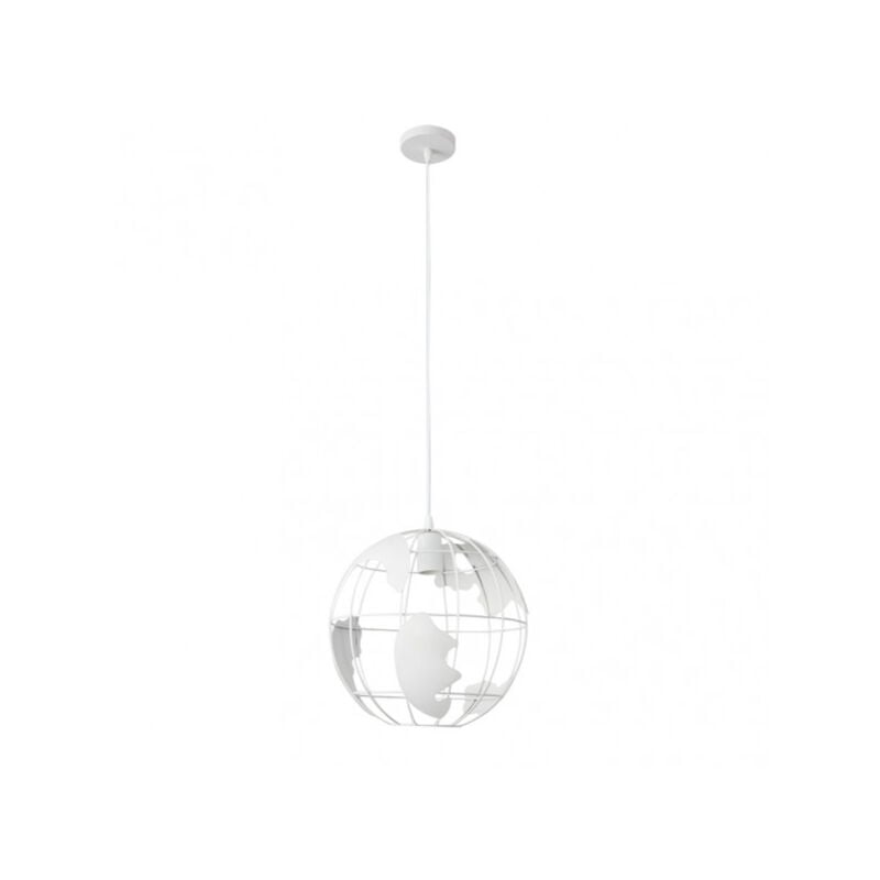 foto del prodotto ciondolo bianco modello orbe con design a sfera del mondo fabrilamp