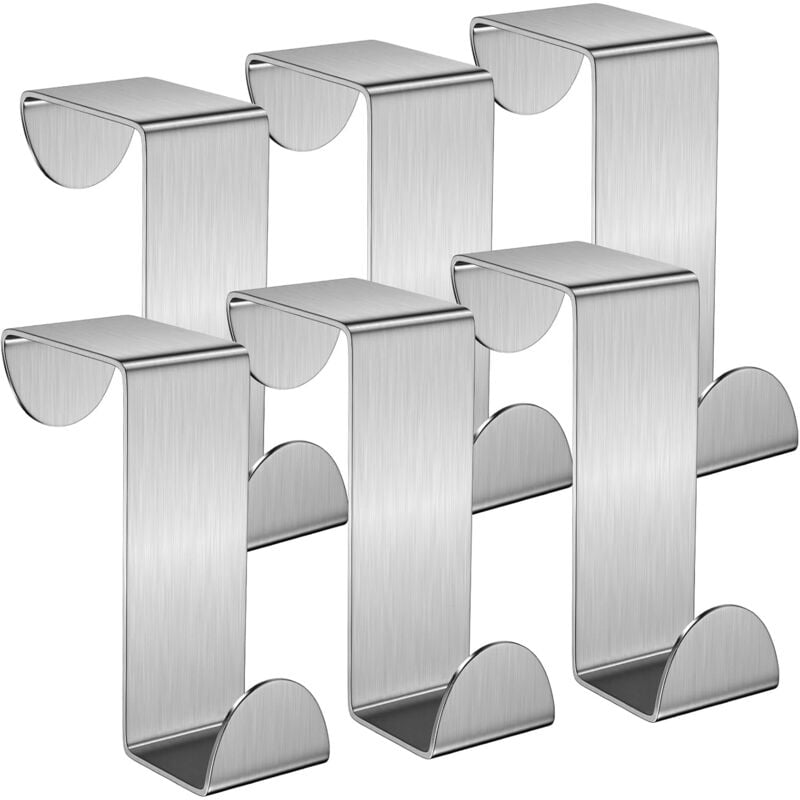 foto del prodotto ciondolo con gancio per porta, set di 6 ganci appendiabiti in acciaio inossidabile, pu utilizzare entrambi i lati della porta, appendiabiti per