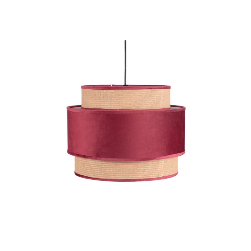 foto del prodotto ciondolo de 1 luce con 3 paralumi adriano rosso vino fabrilamp