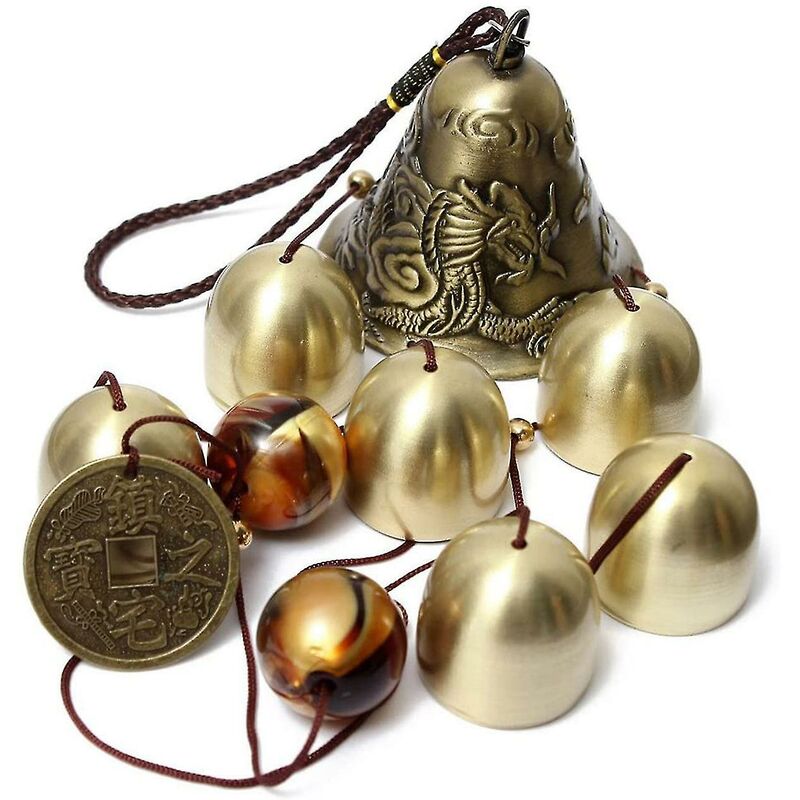 foto del prodotto ciondolo decorativo per interni ed esterni con campanella a vento in metallo regalo 60 cm