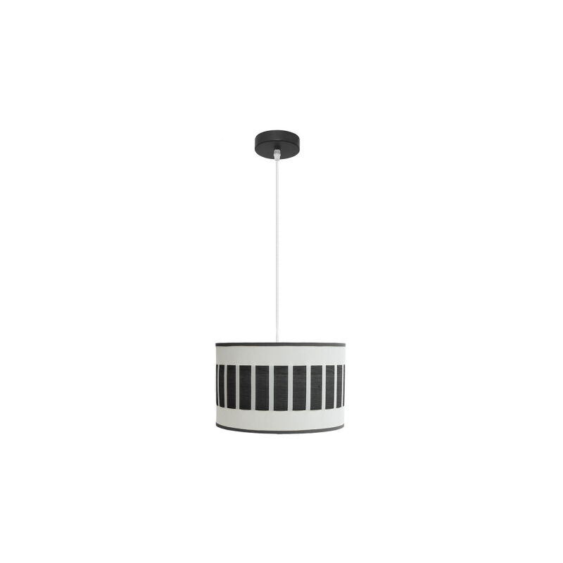 foto del prodotto ciondolo ivanna 1xe27 nero bianco legno nero regx30x30 cm fabrilamp