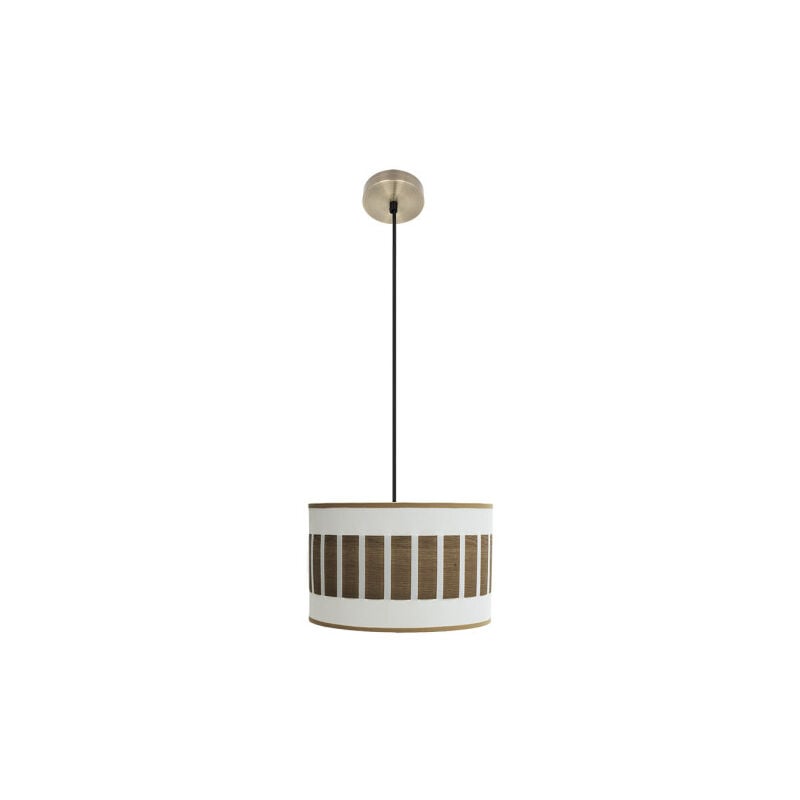 foto del prodotto ciondolo ivanna 1xe27 pelle bianco legno scuro regx30x30 cm