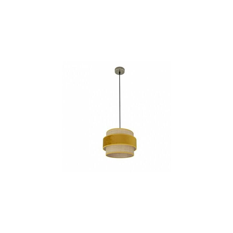 foto del prodotto ciondolo kings 1xe27 cuoio tuorlo naturale regx30x30 cm