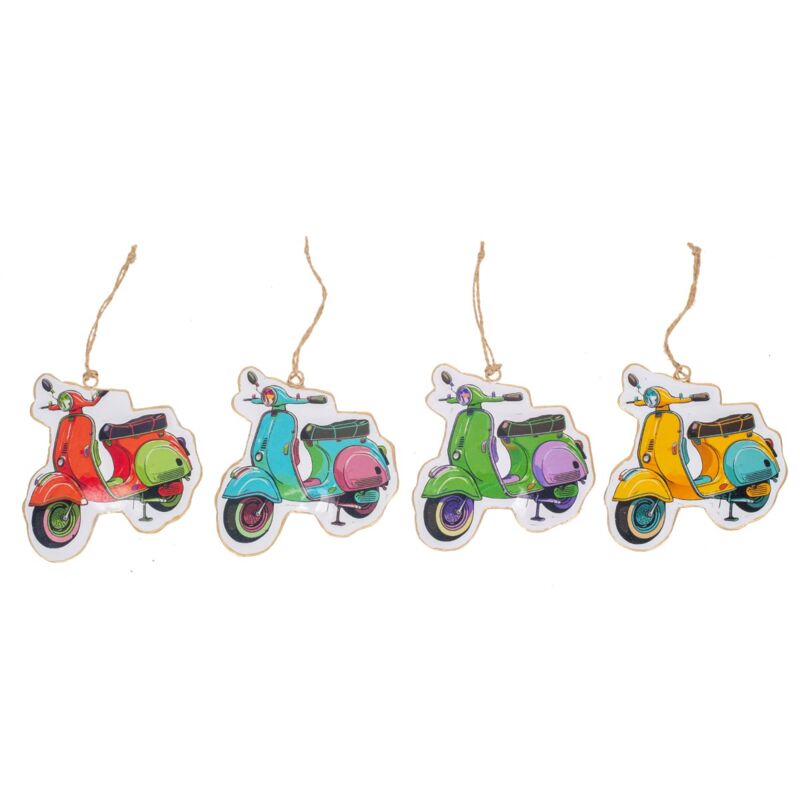 foto del prodotto ciondolo moto scooter 4 diff. per decorazioni romantiche, accessorio unico per gli amanti di moto e scooter