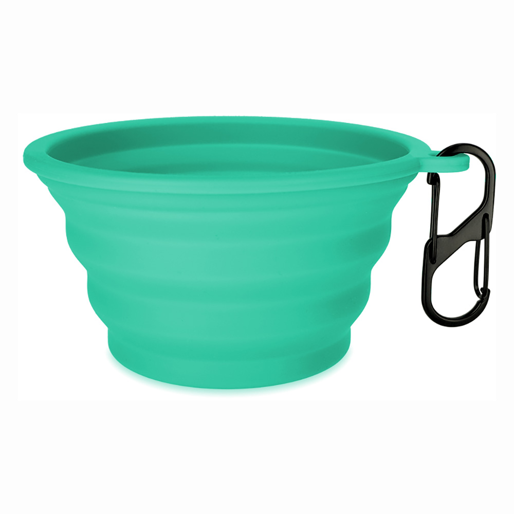 foto del prodotto ciotola da viaggio tiaki in silicone, turchese 500 ml