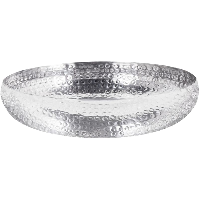 foto del prodotto ciotola decorativa in color argento di metallo rotonda glamour moderna tanis