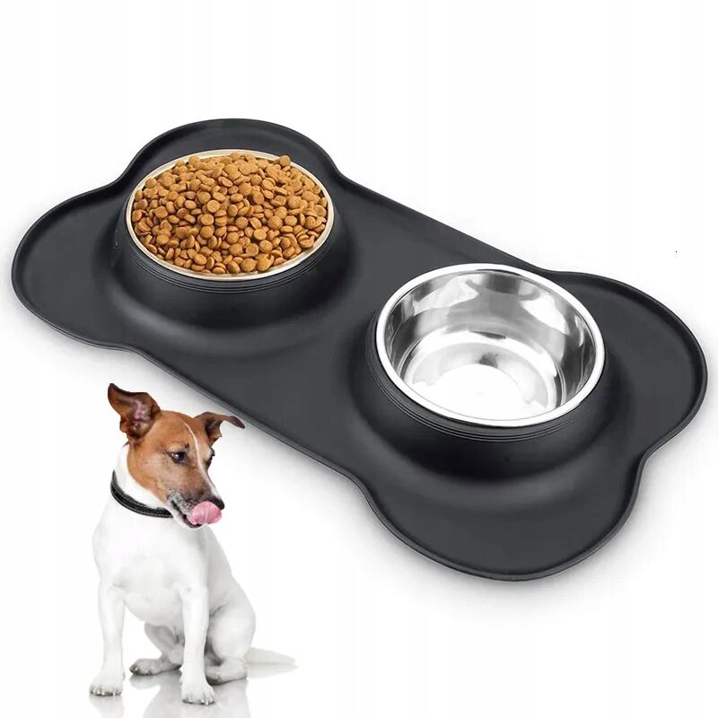 foto del prodotto ciotola doppia per cani e gatti in ceramica 2 x 400ml
