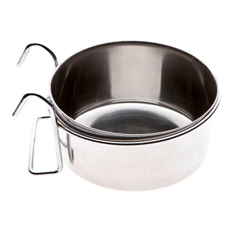 foto del prodotto ciotola in acciaio inox con supporto a gancio per cani s