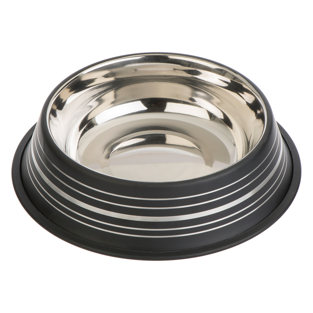 foto del prodotto ciotola in acciaio silver line per cani nero opaco 200 ml, 15 cm