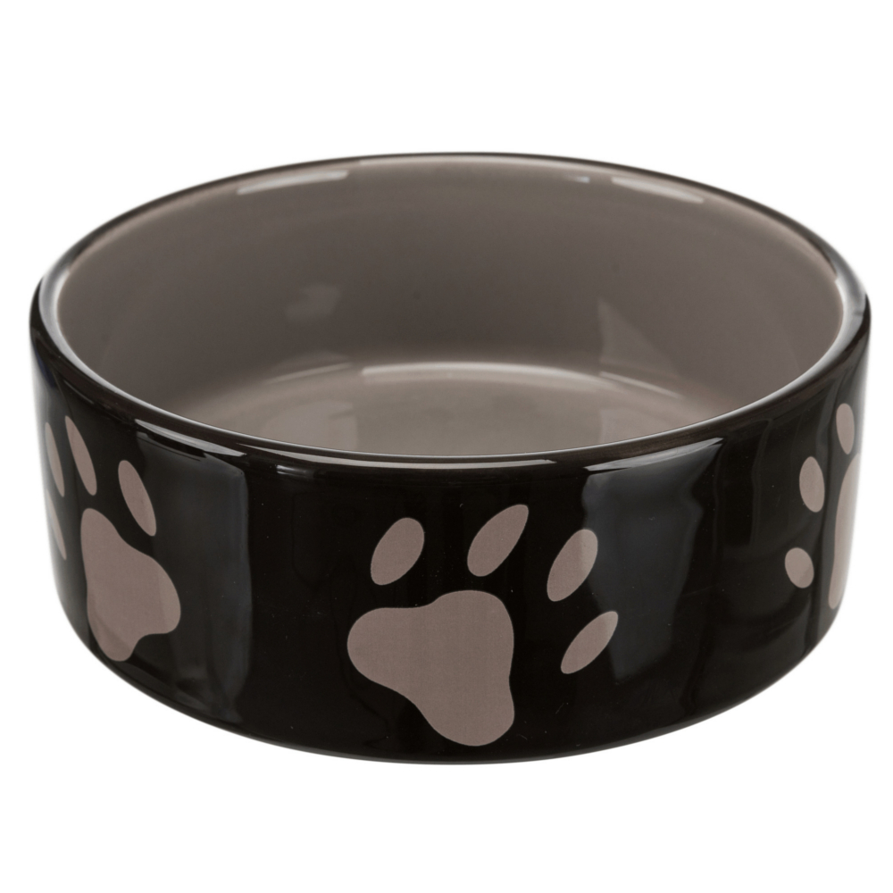foto del prodotto ciotola in ceramica con zampette trixie marrone 300 ml, 12 cm