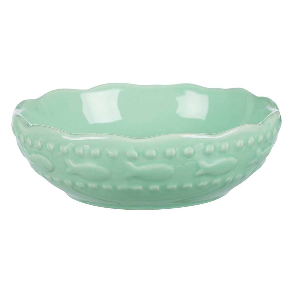 foto del prodotto ciotola in ceramica trixie con pesciolini 250 ml, 13 cm menta