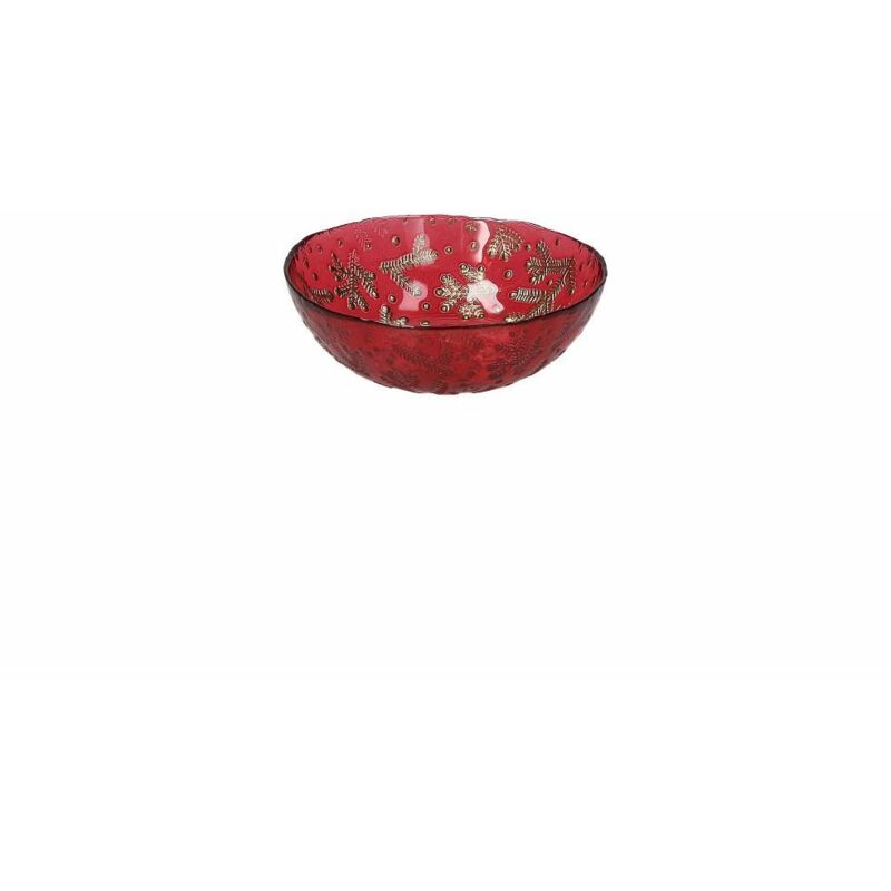 foto del prodotto ciotola in vetro rosso holly gold 230 cc