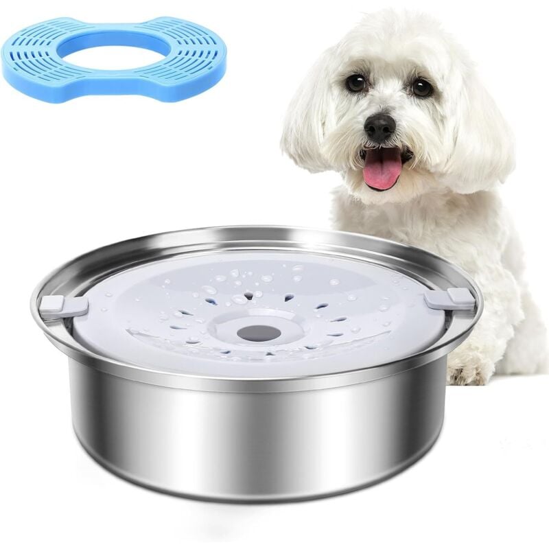 foto del prodotto ciotola per cani anti-schizzi da 2,5 l, ciotola per l'acqua per cani in acciaio inox anti-rovesciamento, ciotola per l'acqua per cani anti-traboccamento, ciotola galleggiante per cani, cioto - lablanc