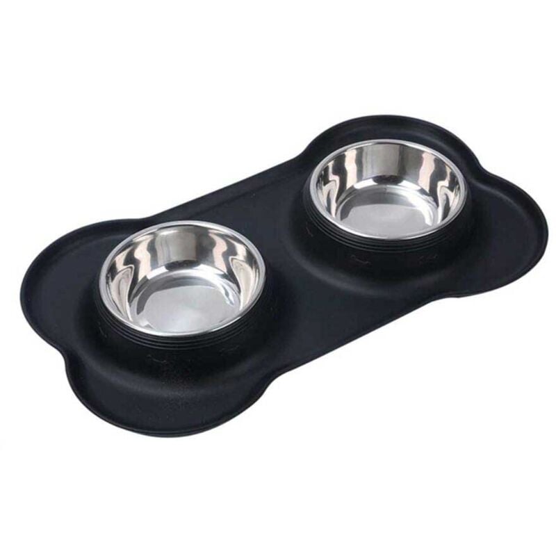 foto del prodotto ciotola per cani e gatti con base in silicone, set da 2.