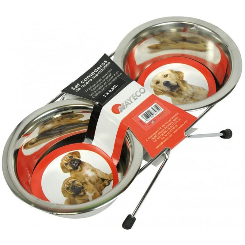 foto del prodotto ciotola per cani nayeco acciaio inossidabile 2 x 350 ml