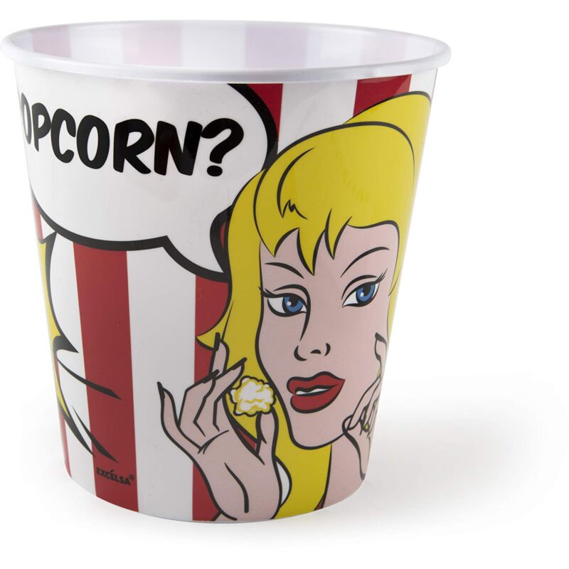 foto del prodotto ciotola pop corn, polipropilene, rosso e bianco, diametro 18 cm excelsa